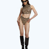FLOCK MESH CHEEKY BRIEFS TATTOO BEIGE