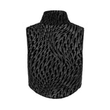 Flocked Mesh Crop Top Black