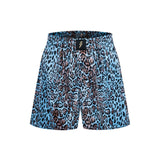 SATIN BOXER SHORTS BLUE LEOPARD