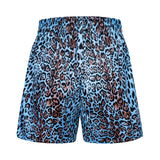 SATIN BOXER SHORTS BLUE LEOPARD