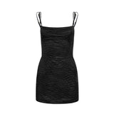 Satin Slip Dress Black