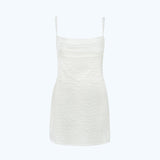 SATIN SLIP DRESS WHITE