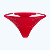 SATIN THONG CHERRY RED