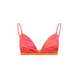 Wild Sunrise Bikini Top - Orange & Pink Zebra