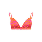 Wild Sunrise Bikini Top - Orange & Pink Zebra